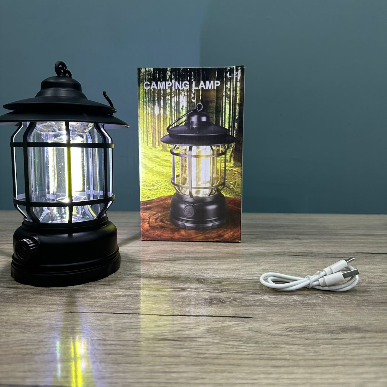 FANOUS LANTERNE CAMPING L-27 LAMPE LED AVEC BATTERY RECHARGEABLE BLACK NOIR